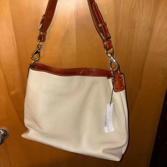 New Dooney and Bourke XL Courtney Purse Bone Pebble Leather - Picture 3 of 4